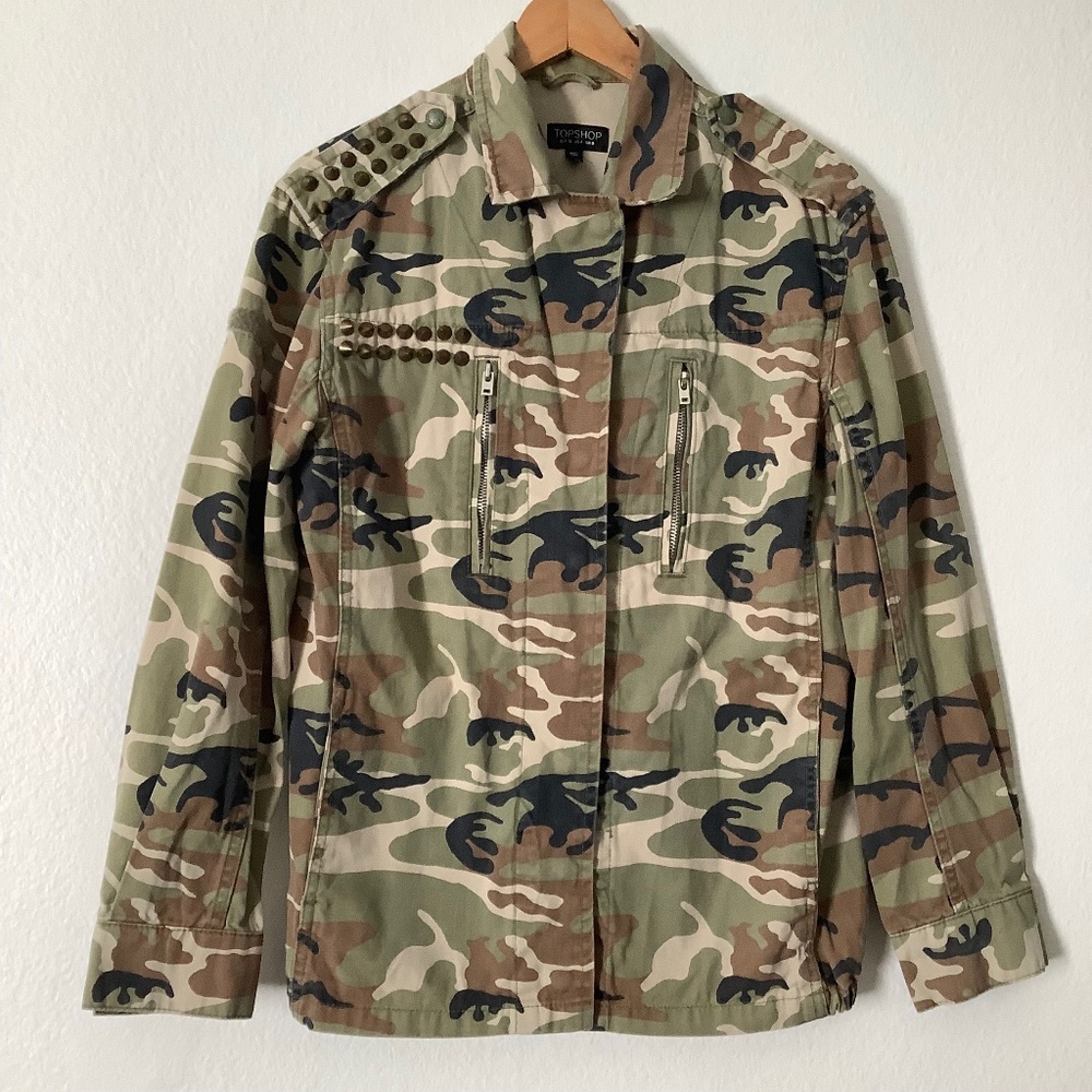 Topshop Camo Jacket Size US 4 EUR 36 UK 8
